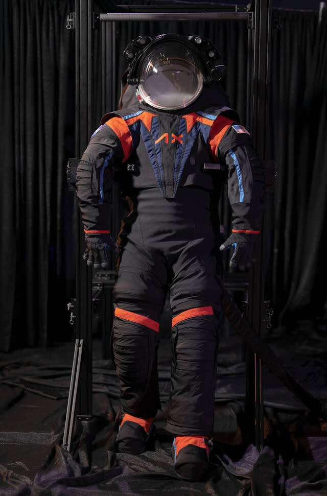 The Artemis III spacesuit prototype, the AxEMU.