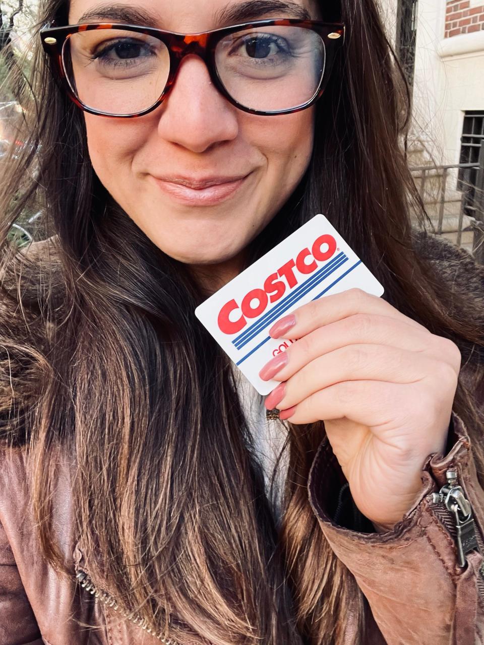 The writer with her Costco card