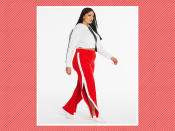 <p>Side Strip Popper Trousers, $46, <a rel="nofollow noopener" href="https://www.simplybe.com/en-us/products/sbu-popper-trousers/p/WZ585#v=color%3AWZ585_RED%2FIVORY%7C" target="_blank" data-ylk="slk:Simply Be;elm:context_link;itc:0;sec:content-canvas" class="link ">Simply Be </a>(Photo: Simply Be) </p>