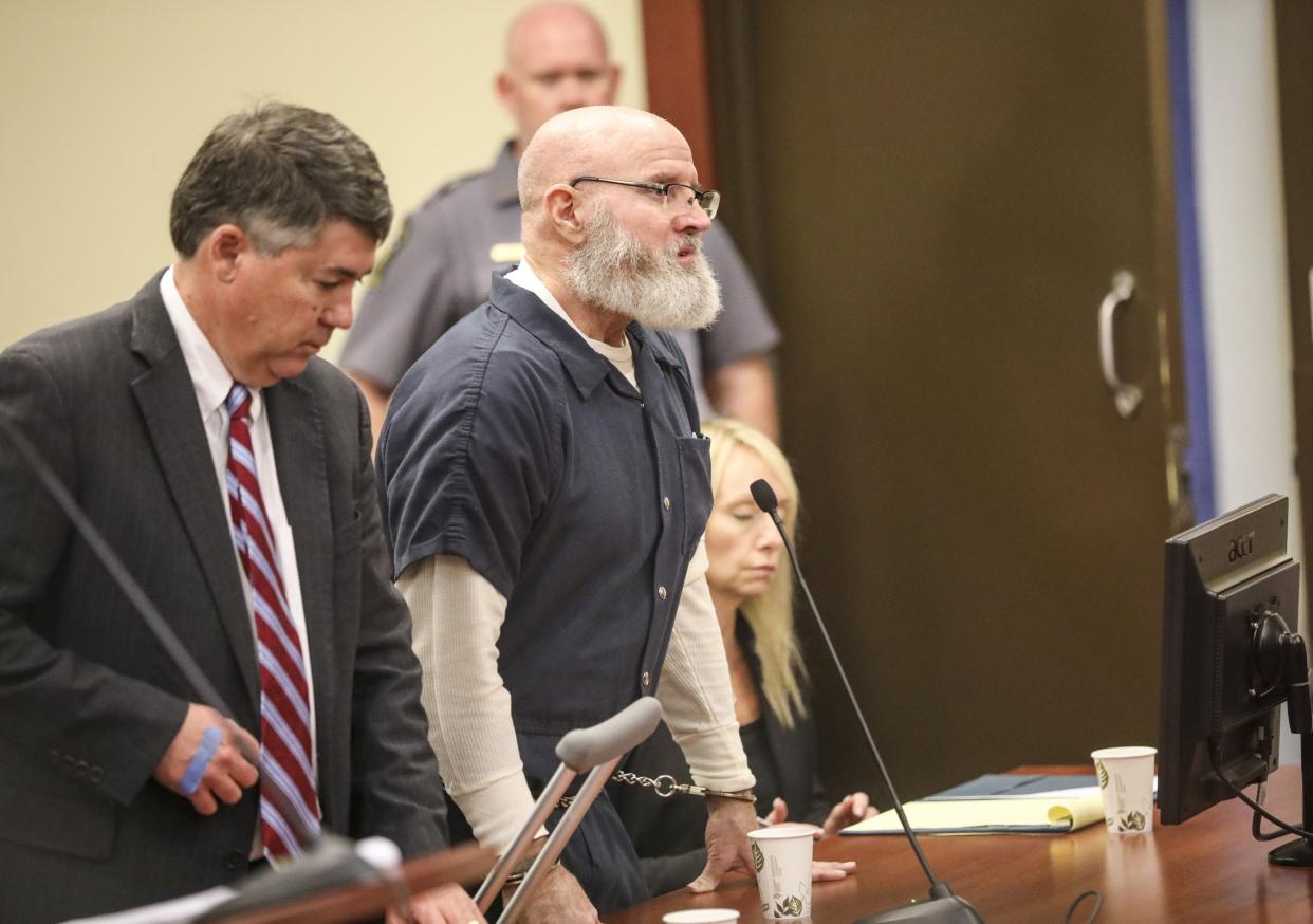 Raymond Moody stands in the courtroom Wednesday.