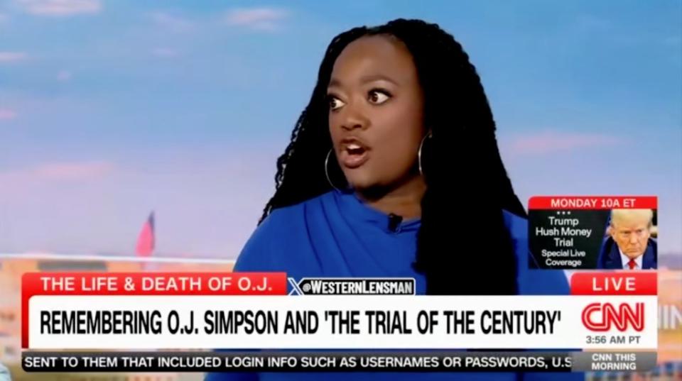 Ashley Allison, a CNN commentator, sparked outrage Thursday with remarks about OJ Simpson. CNN