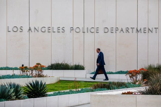 Los Angeles Police Department Headquarters in Los Angeles, California, on Wednesday, April 12, 2023. The police recently announced the investigation of the deaths of two Black women who were models and lived less than three miles from one another. 