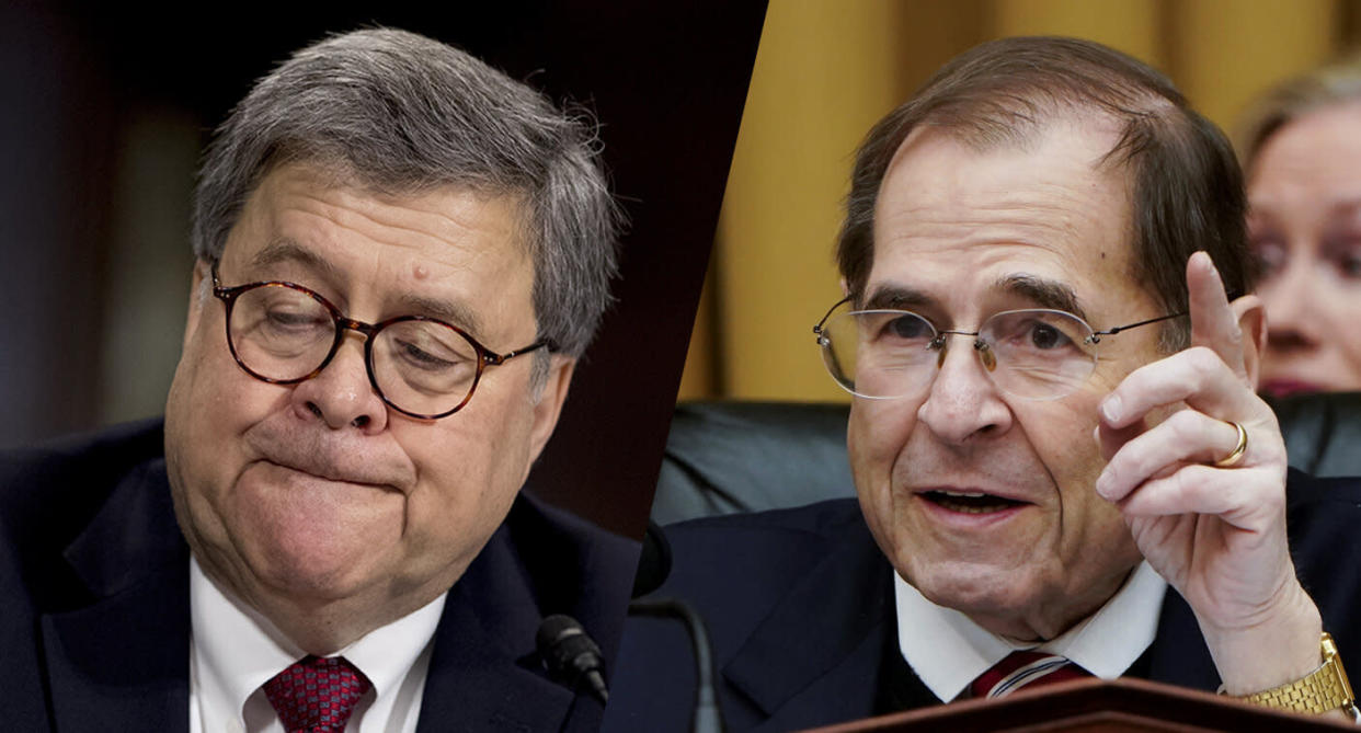 Attorney General William Barr and Rep. Jerry Nadler, D-N.Y. (Photos: Andrew Harnik/AP, Joshua Roberts/Reuters)