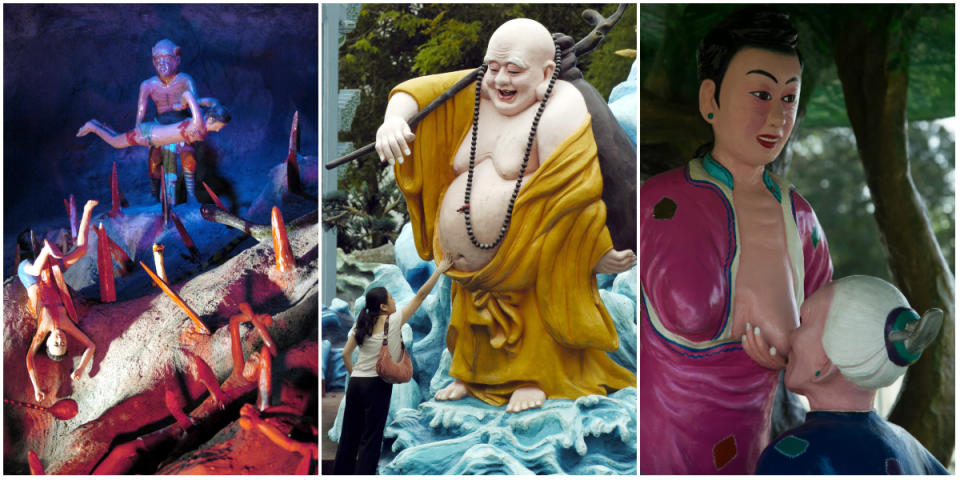 Haw Par Villa contains over a thousand statues and dioramas depicting Chinese mythology and folklore. Some of them are rather bizarre and grotesque. (Photos: Getty Images)