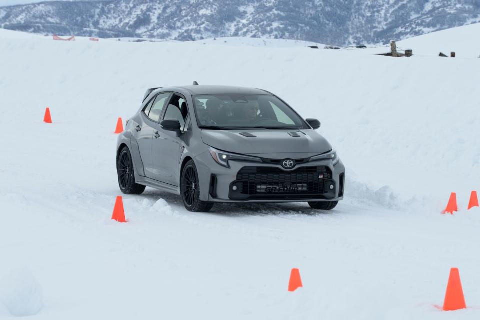 toyota gr corolla at bridgestone winter driving school ice track