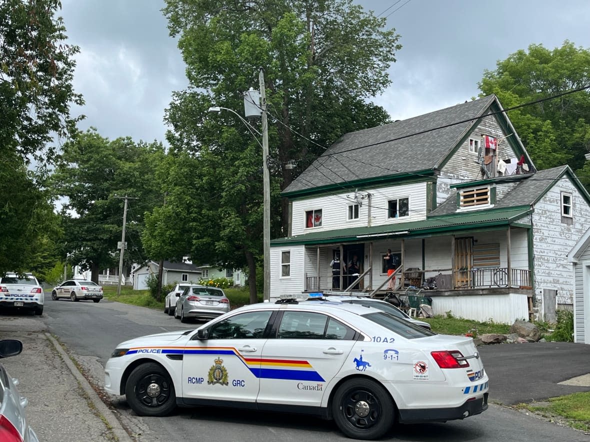 St. Stephen Mayor Allan MacEachern says this building on Schoodic Street has been the centre of multiple complaints from neighbours about loud parties and fights in the middle of the night. (Julia Wright/CBC - image credit)