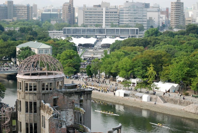 Hiroshima Peace Memorial Park is seen during the 71st memorial service for the A-bomb victims, on August 6, 2016