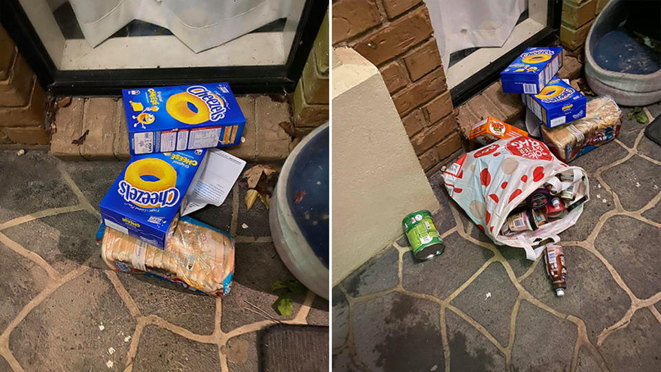 The Coles customer said the way the groceries were left on the ground was 