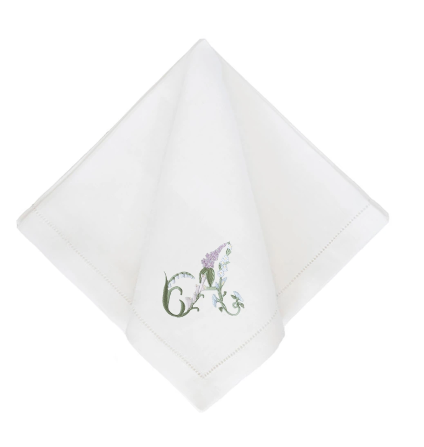 Floral Alphabet Dinner Napkins