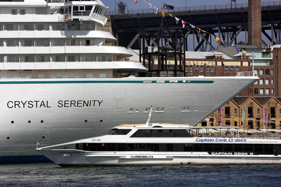 The cruise liner Crystal Serenity is seen in Sydney in this file photo from February 2005.