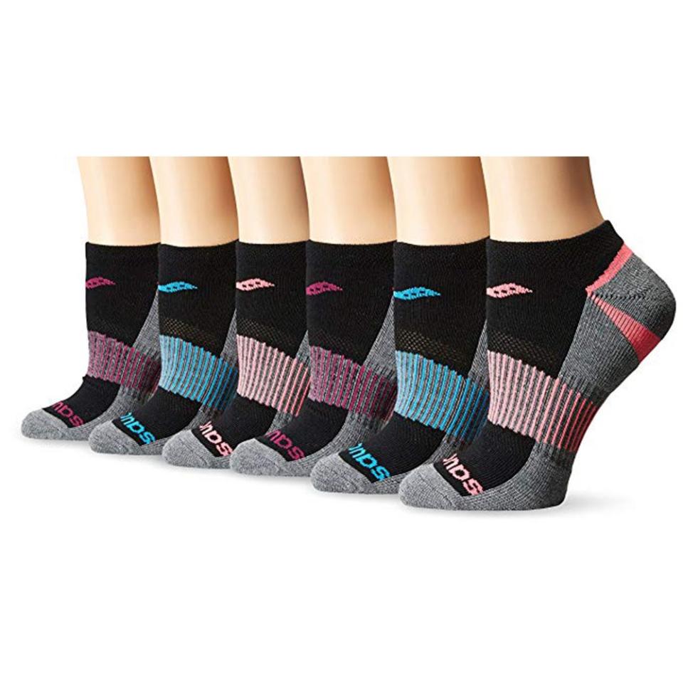 Saucony Women's No-Show Athletic Sport Socks (6-Pack), $9