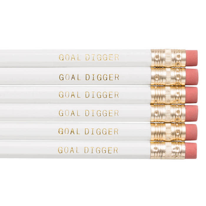 Prices vary by number of pencils, Frankie and Claude Shop. <a href="https://www.etsy.com/listing/257123660/goal-digger-pencils-back-to-school" target="_blank">Buy here.</a>