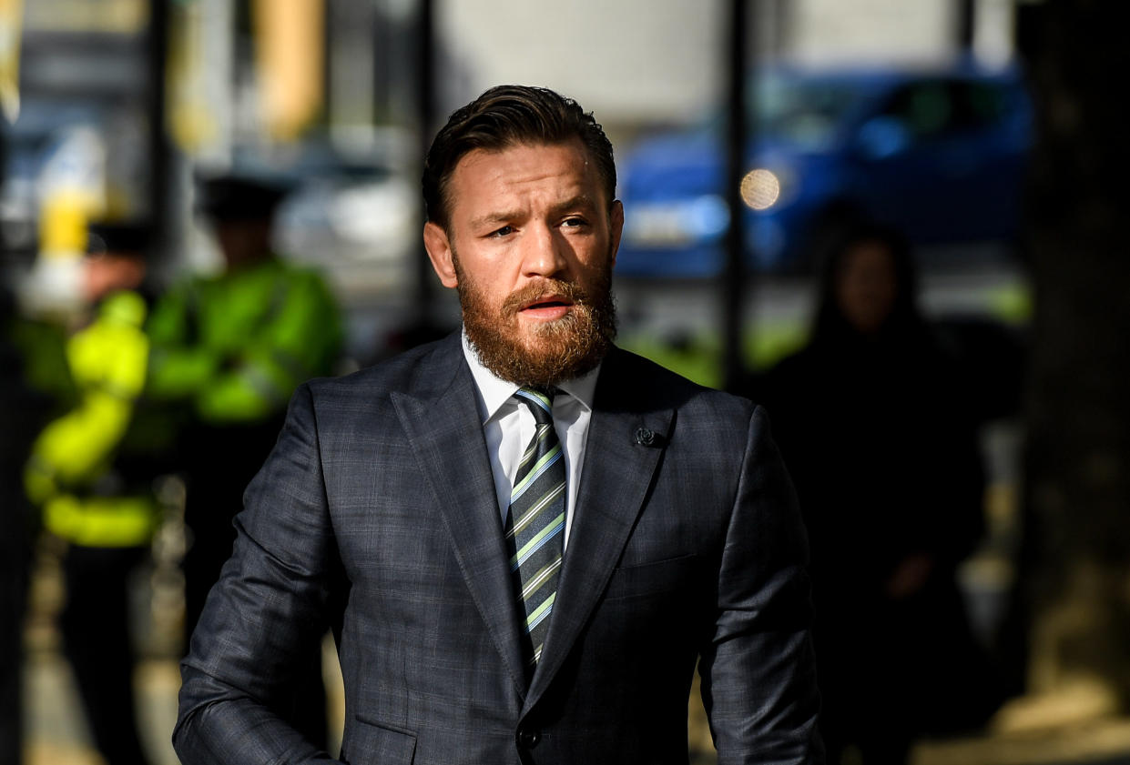 Dublin , Ireland - 11 October 2019; Conor McGregor arrives at The Criminal Courts of Justice in Dublin. (Photo By Ramsey Cardy/Sportsfile via Getty Images)