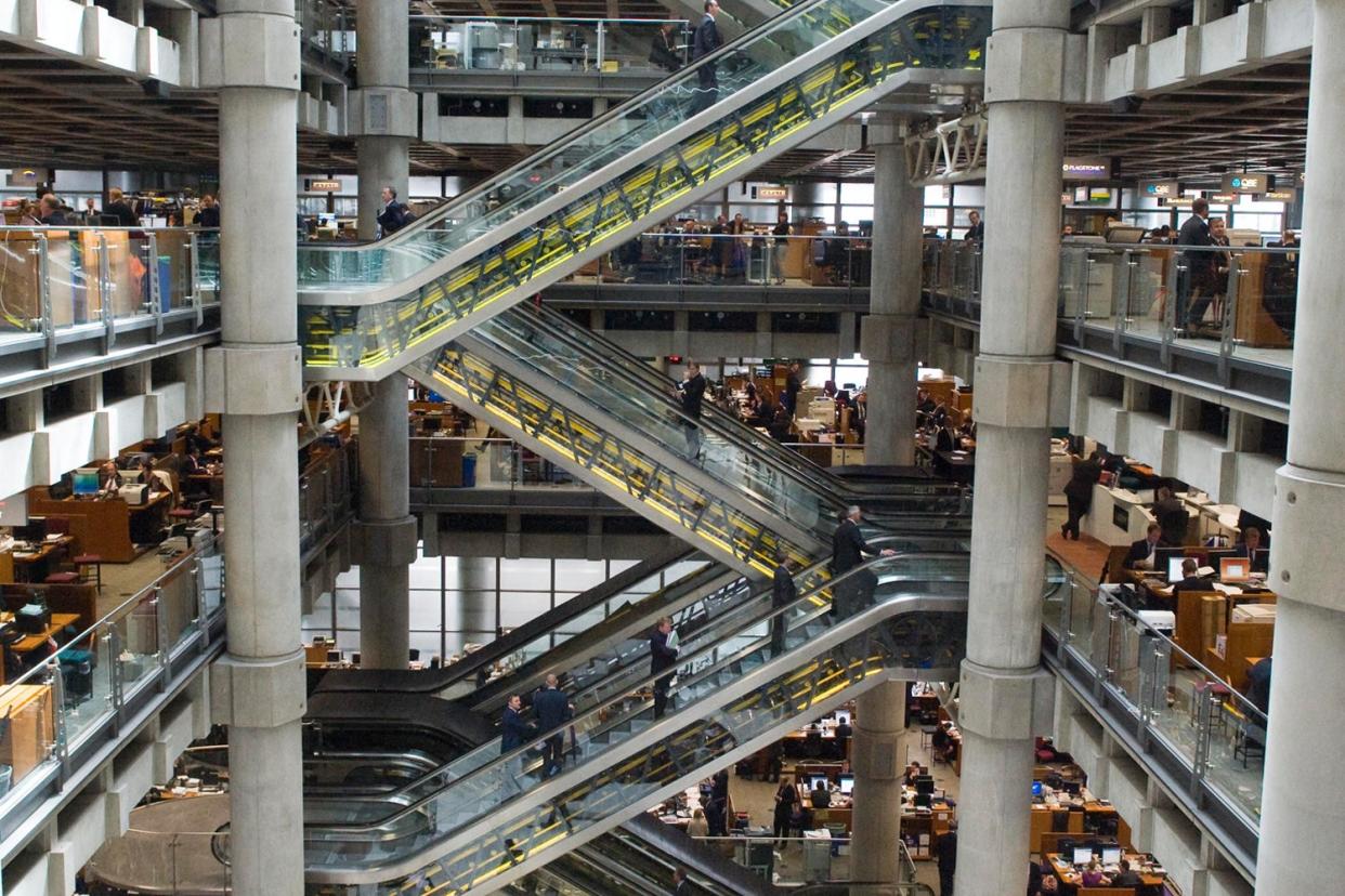 Workers inside the Lloyd's of London building: Glenn Copus