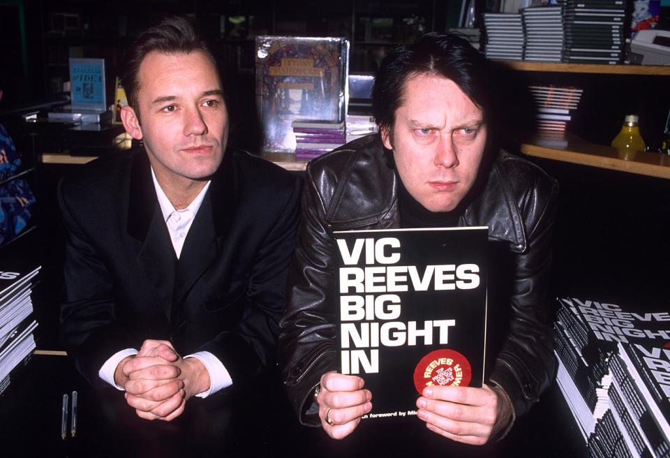 Vic Reeves And Bob Mortimer Book Signing - 1991, Bob Mortimer And Vic Reeves (Photo by Brian Rasic/Getty Images)