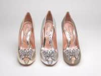 Aruna Seth's butterfly shoe created in Bronze, Silver and Gold inspired by the Olympic medals.