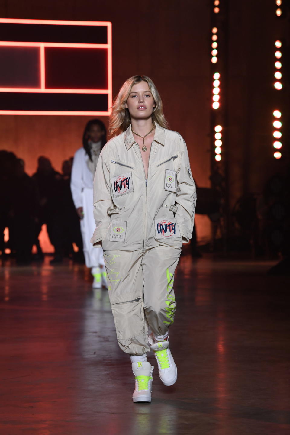 Georgia May Jagger walks the runway at the Tommy Hilfiger show during London Fashion Week. (Tommy Hilfiger)