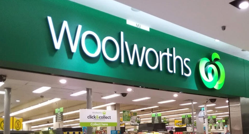 Front of a Woolworths after Made in Australia labelling scandal.