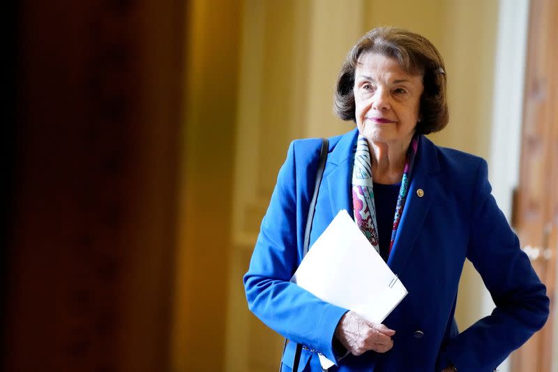 FILE PHOTO: U.S. Senator Dianne Feinstein (D-CA) on Capitol Hill