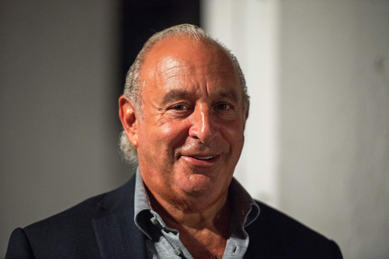 Chairman of Arcadia Group, Philip Green is seen in attendance before the start of the Topshop catwalk show for the Spring/Summer 2018 collection on the third day of The London Fashion Week Women's in London on September 17, 2017. / AFP PHOTO / CHRIS J RATCLIFFE        (Photo credit should read CHRIS J RATCLIFFE/AFP/Getty Images)