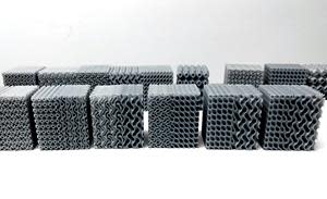 A set of lattice samples created using Metafold's 3D printing technology.