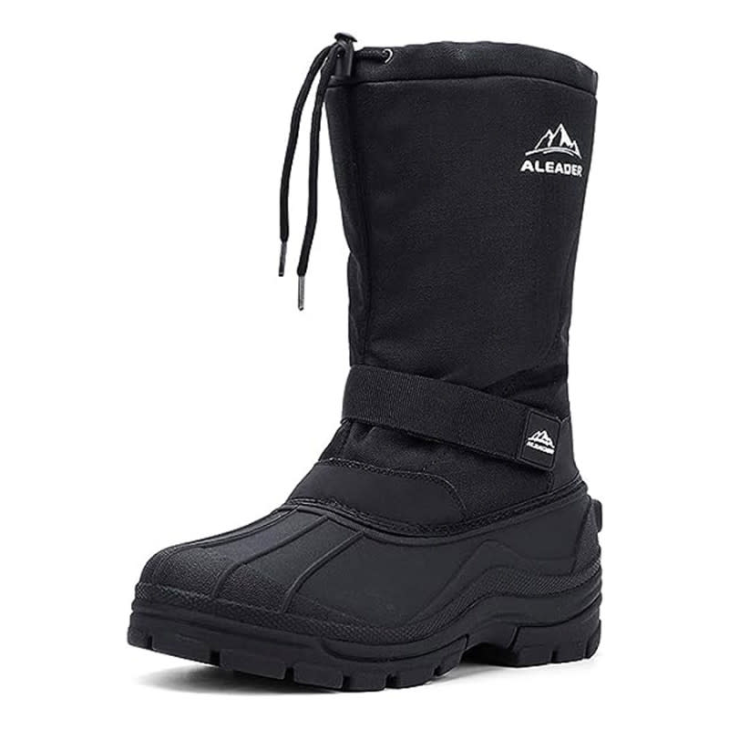 <p>Courtesy of Amazon</p><p>It’s that time of year again—gotta start thinking about snow boots. For those expecting heavy snowfalls, this boot from Aleader is the best bet. Rated for a crazy sub-40-degree temperature and seam-sealed to stay waterproof, the only thing you’ll need other than these is a snow blower.</p><p>What Customers Say: Customers are finding that the cinching feature is helpful to further keep snow out of the top of the boot. While at least one customer has used them to backpack across wintry mountains, it seems like most use them for suburban and city travel, with <a href="https://clicks.trx-hub.com/xid/arena_0b263_mensjournal?q=https%3A%2F%2Fwww.amazon.com%2Fgp%2Fcustomer-reviews%2FR30LT8TL9OSZ7R%3FlinkCode%3Dll2%26tag%3Dmj-yahoo-0001-20%26linkId%3D9f240152888d98afbcce60d0be83dc23%26language%3Den_US%26ref_%3Das_li_ss_tl&event_type=click&p=https%3A%2F%2Fwww.mensjournal.com%2Fstyle%2Famazon-prime-day-october-2023-boots-deals%3Fpartner%3Dyahoo&author=Anthony%20Mastracci&item_id=ci02cb8902b0002758&page_type=Article%20Page&partner=yahoo&section=hiking%20boots&site_id=cs02b334a3f0002583" rel="nofollow noopener" target="_blank" data-ylk="slk:one customer even comparing the tread;elm:context_link;itc:0;sec:content-canvas" class="link ">one customer even comparing the tread</a> to that of a new tire. </p><p>[From $52 (was $99); <a href="https://clicks.trx-hub.com/xid/arena_0b263_mensjournal?q=https%3A%2F%2Fwww.amazon.com%2FALEADER-Winter-Boots-Waterproof-Hiking%2Fdp%2FB07TMWGMQG%3FlinkCode%3Dll1%26tag%3Dmj-yahoo-0001-20%26linkId%3Da2eb1800efb0127f6f9b70b7534c56a2%26language%3Den_US%26ref_%3Das_li_ss_tl&event_type=click&p=https%3A%2F%2Fwww.mensjournal.com%2Fstyle%2Famazon-prime-day-october-2023-boots-deals%3Fpartner%3Dyahoo&author=Anthony%20Mastracci&item_id=ci02cb8902b0002758&page_type=Article%20Page&partner=yahoo&section=hiking%20boots&site_id=cs02b334a3f0002583" rel="nofollow noopener" target="_blank" data-ylk="slk:amazon.com;elm:context_link;itc:0;sec:content-canvas" class="link ">amazon.com</a>]</p>