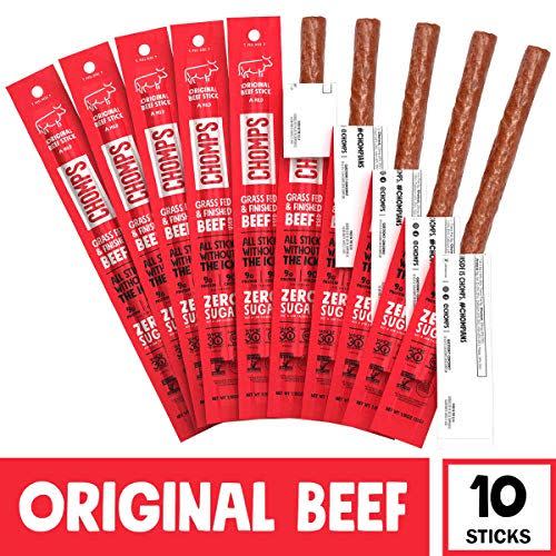 Chomps Grass Fed Beef Jerky Meat Snack Sticks