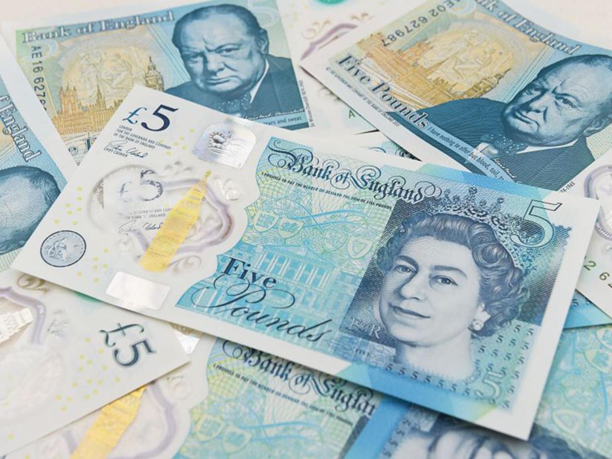 The Bank of England has announced that the new £5 note will still contain animal fat: PA