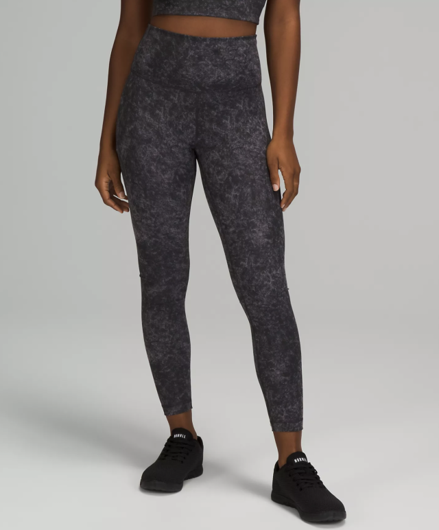 Lululemon Wunder Train Marble-print High-rise 25 Leggings - Grey