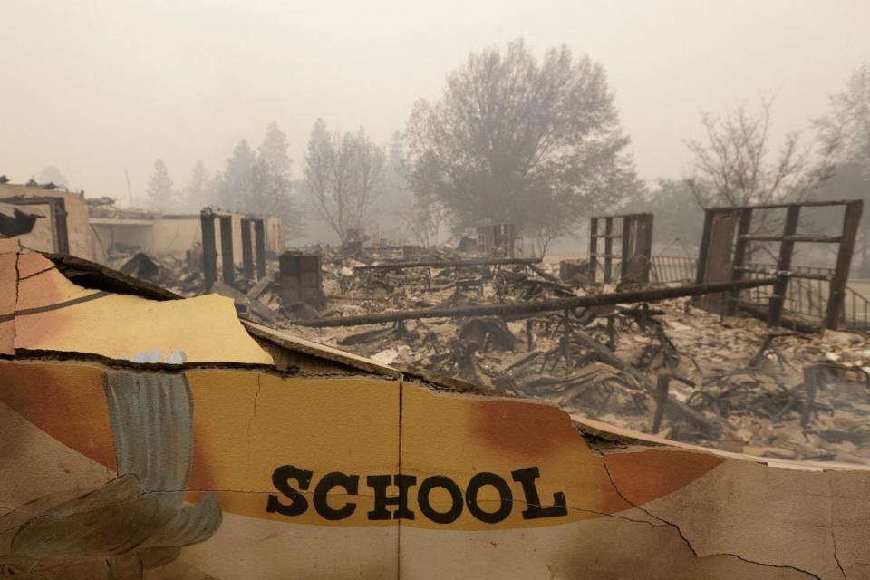 The burned remains of the Paradise Elementary school (AP)