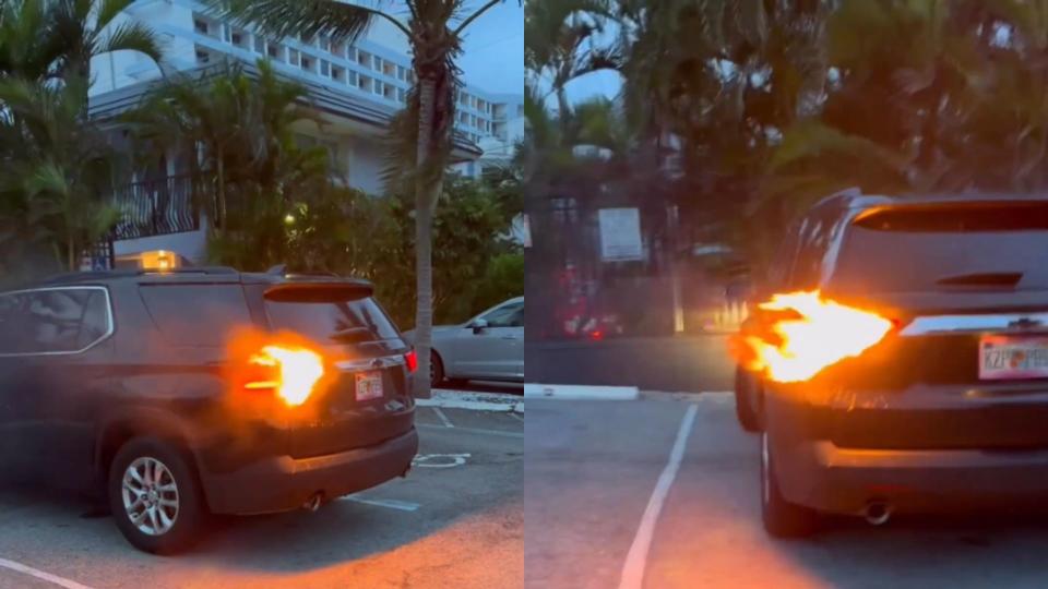 Chevy Taillight Catches On Fire