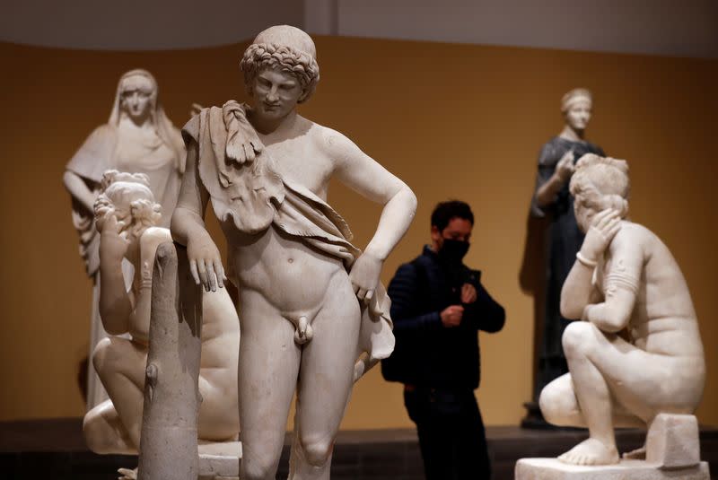 "Torlonia Marbles" are displayed during an exhibition in Rome