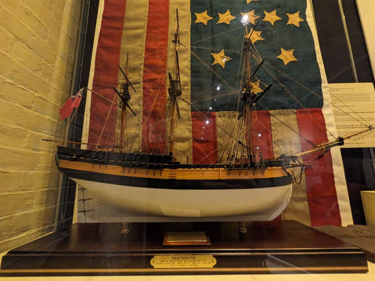 A scale model of the Dartmouth commissioned by the New Bedford Whaling Museum for the 240th anniversary of the Boston Tea Party in 2013, is on view at the museum.