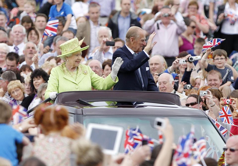 The Queen and Philip tour the grounds of Stormont in Belfast, during a Diamond Jubilee tour of Northern Ireland.PA Archive