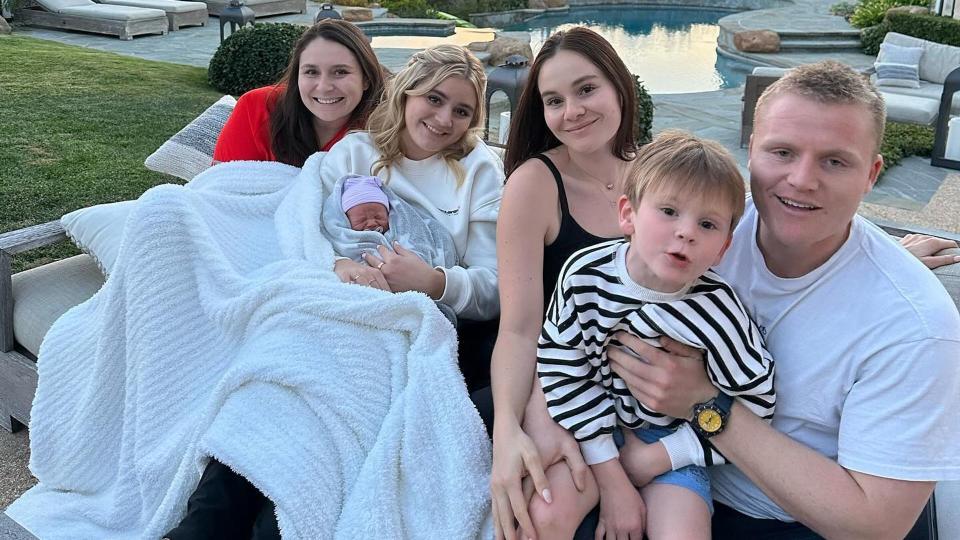 The Ramsay siblings in front of pool views