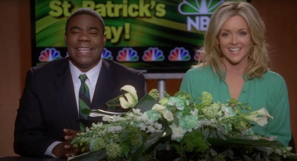 Tracy Jordan (Tracy Morgan) and Jenna Maroney (Jane Krakowski) see green after a page mistakenly dubs Jenna the bigger star. NBC