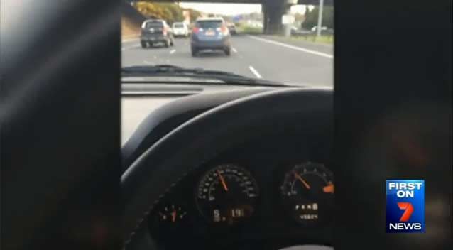 His friend filmed his speedometer on one of those trips, showing Matt travelling at 95 kilometres per hour. Photo: 7 News