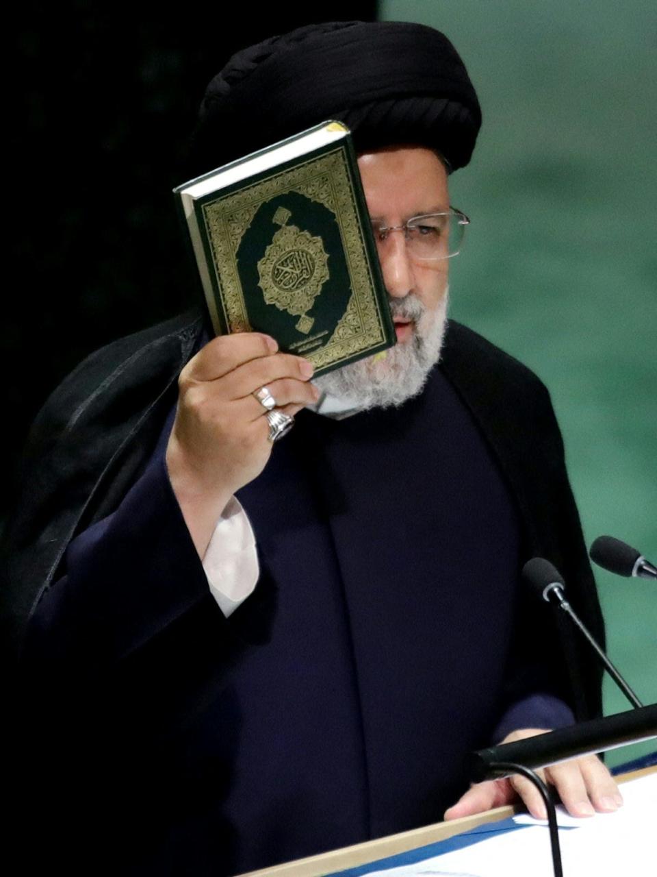 Iranian President Ebrahim Raisi addresses the 78th United Nations General Assembly at U.N. headquarters in New York City on Tuesday.