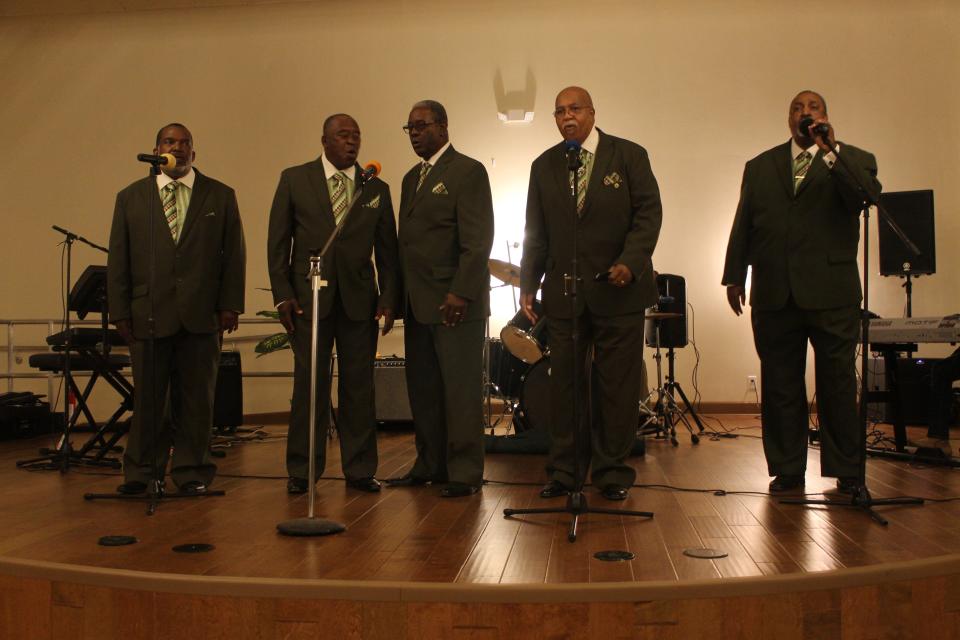 The Greater Love and Faith Male Choir sing during the Gospel Night at the Museum event held Friday at the Cotton Club Museum and Cultural Center.