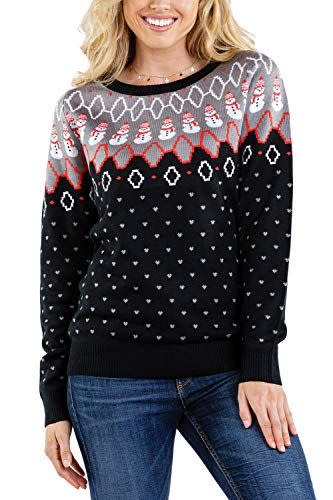 22) Snowman Pattern Christmas Sweater