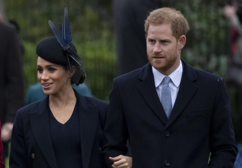 The Duke and Duchess of Sussex attend Christmas Day Church on Dec. 25, 2018. (Photo: UK Press Pool via Getty Images)