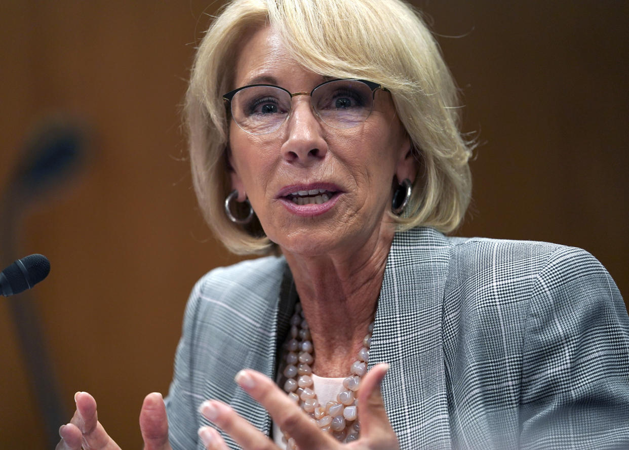 Education Secretary Betsy DeVos "took immediate action" after the damage was reported, her spokesperson said. (Photo: ASSOCIATED PRESS)