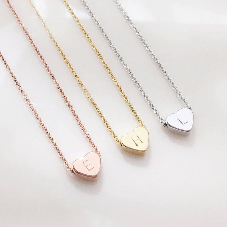 2) Initial Heart Necklace