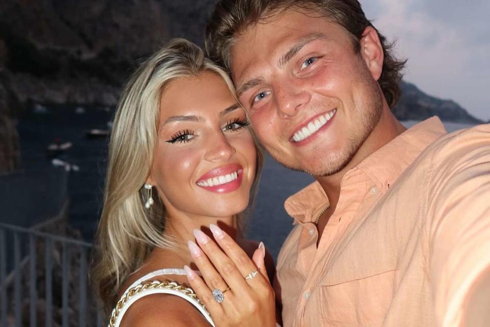<p>Zach Wilson/Instagram</p> Zach Wilson and Nicolette Dellanno engaged