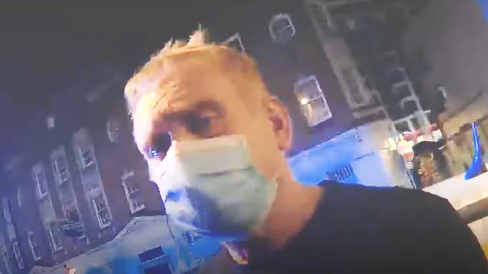 Police body-cam footage of Graham Head during his arrest. (SWNS)