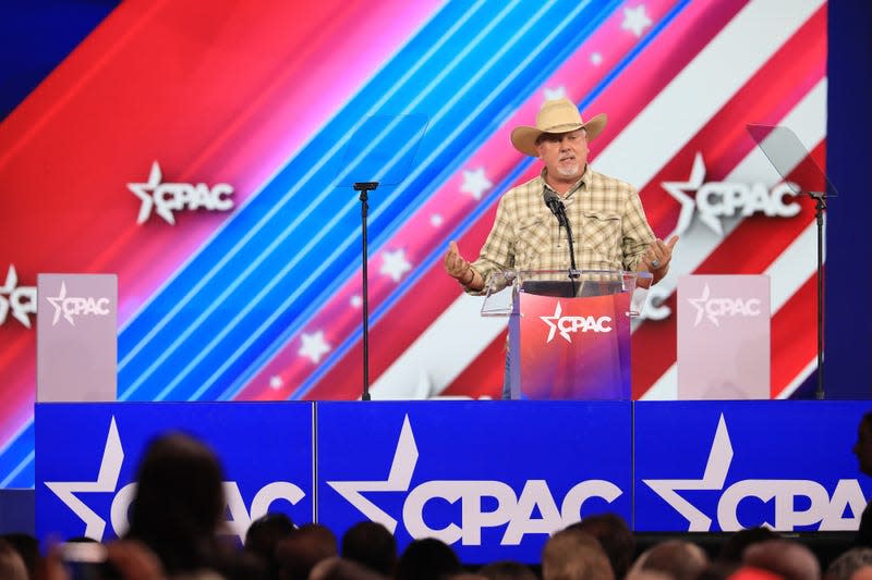 Glenn Beck, conservative political commentator and radio host, speaks during the Conservative Political Action Conference (CPAC) in Dallas, Texas, US, on Saturday, Aug. 6, 2022. The Conservative Political Action Conference launched in 1974 brings together conservative organizations, elected leaders, and activists. - Photo: Dylan Hollingsworth/Bloomberg via Getty Images (Getty Images)