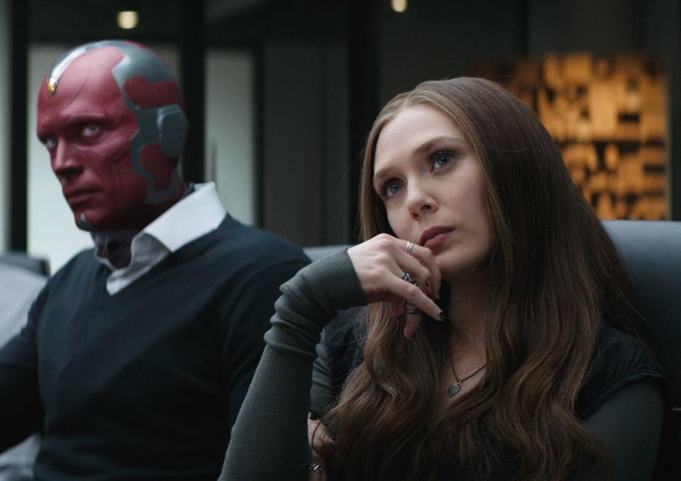 Bettany and Olsen in Captain America: Civil War (Credit: Disney/Marvel)