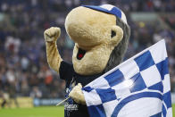 FC Schalke’s mascot is Erwin Koslowski. What is it? Supposedly a caricature of a Schalke fan, it just looks like a weird, made up creature.