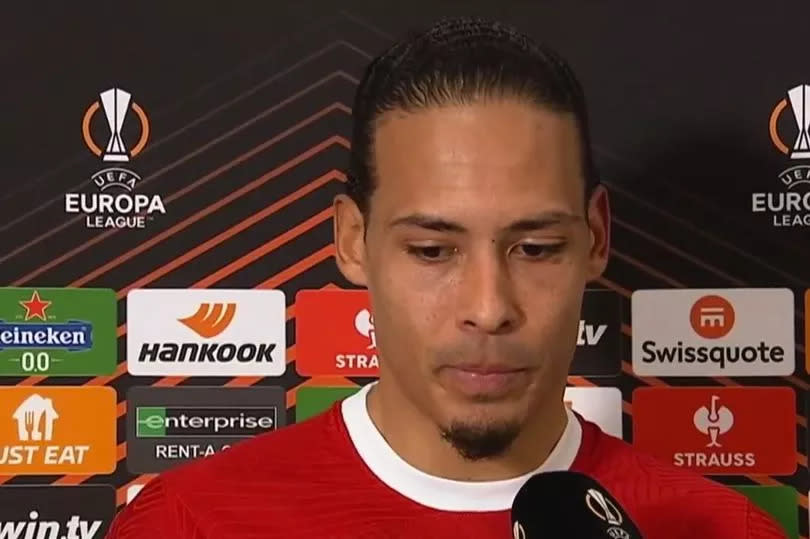 Liverpool defender Virgil van Dijk speaking after their win over Atalanta.