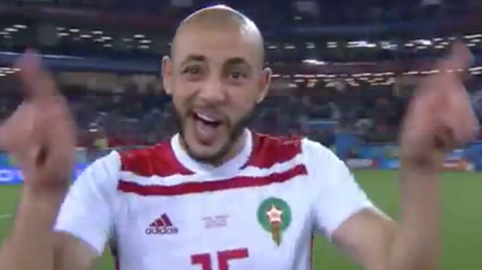 Nouerddine Amrabat lashed out at VAR in a post-match spray caught on camera. Pic: Twitter